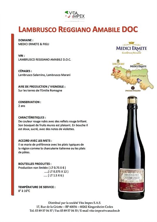 MEDICI - Lambrusco Reggiano Amabile DOC